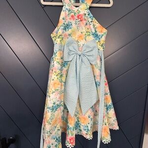 Floral Halter Dress with Bow
